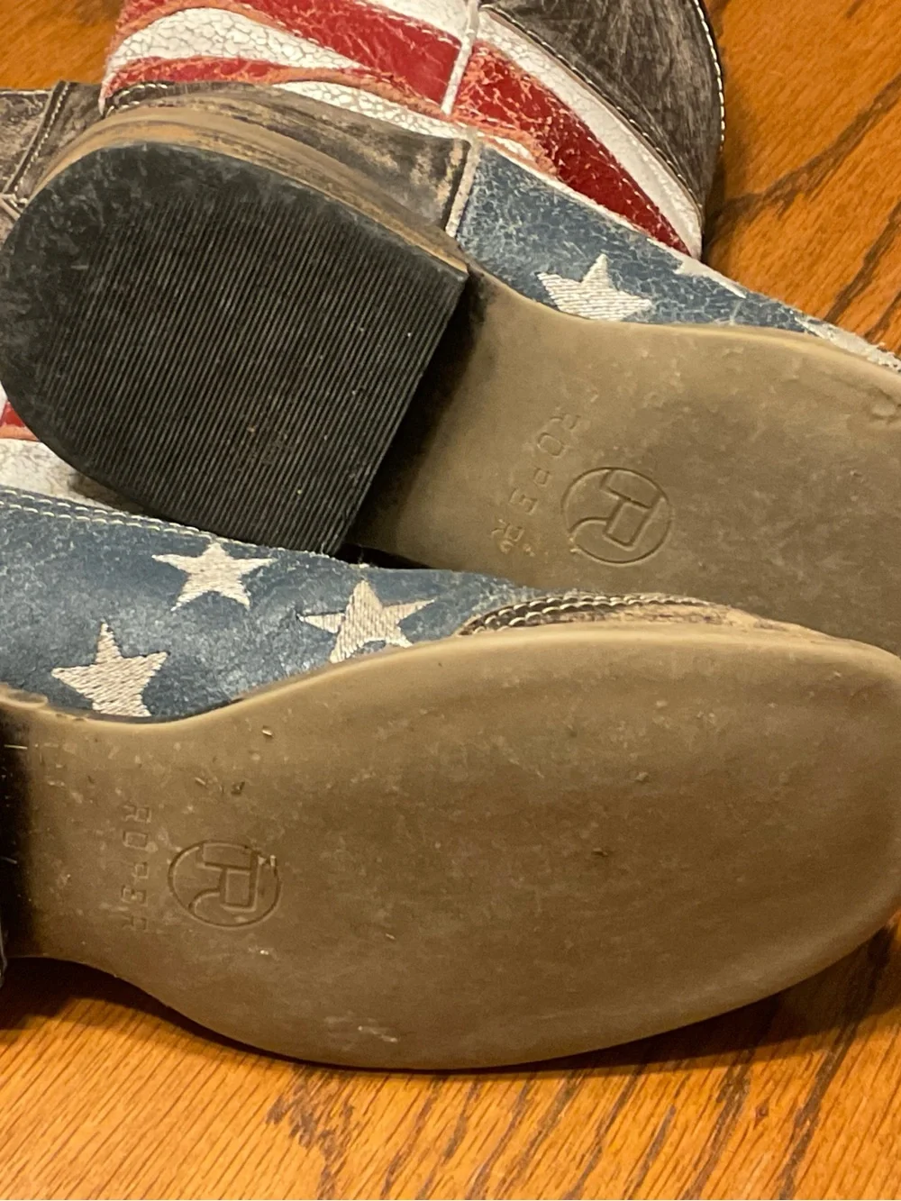Roper Kids American Flag Star Cowboy Boots - Red White Blue